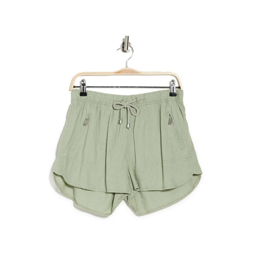 BlankNYC Linen Blend Drawstring Shorts In Moss Green Size 31 $78 - Picture 2 of 2